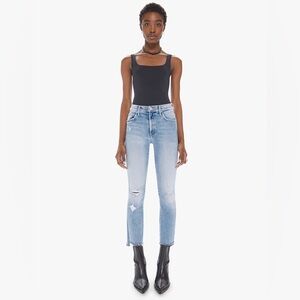 MOTHER the insider crop step fray jeans .